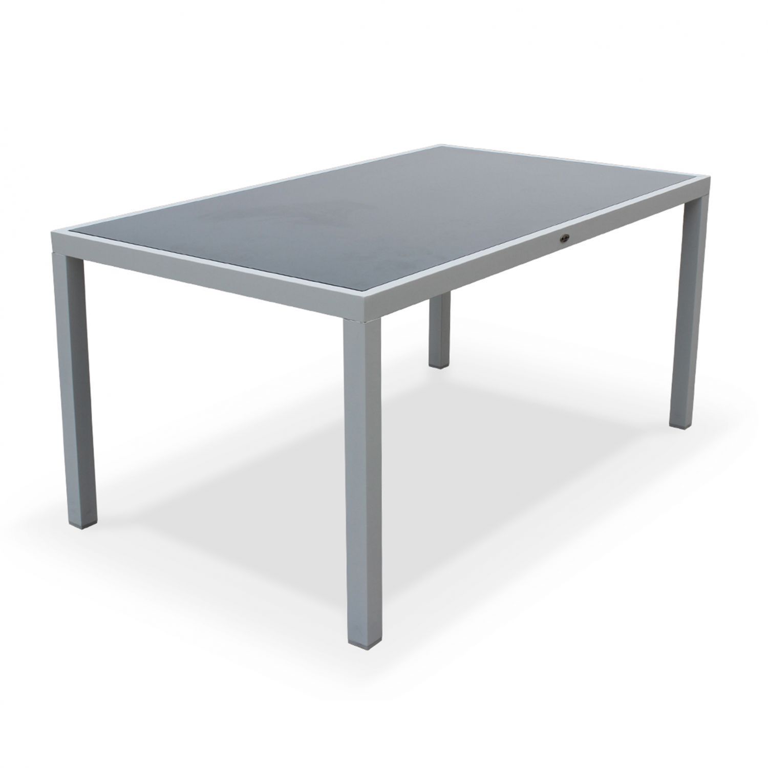 Mesa de jardin, Aluminio, Blanco Gris, 6 plazas | Capua150