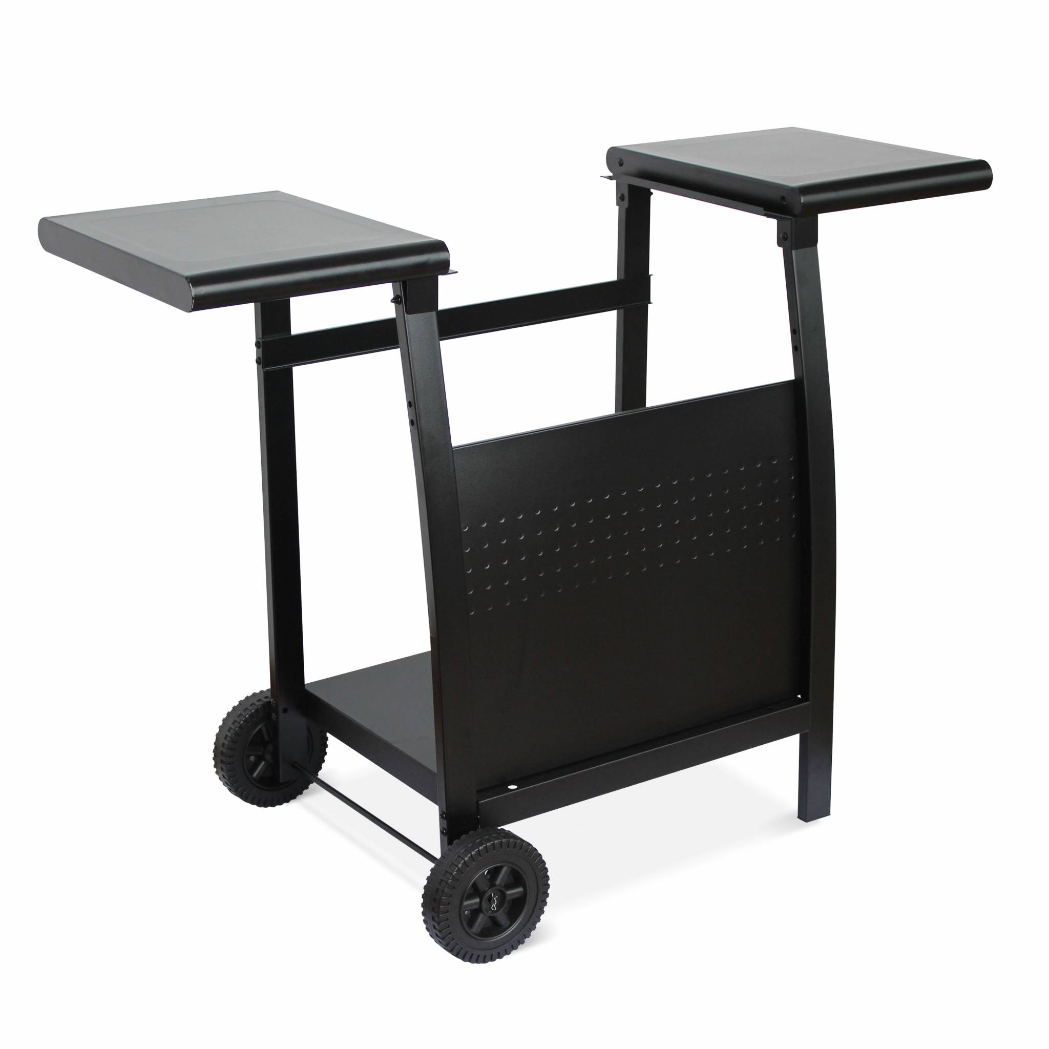 Carrello plancha 2 bruciatori acciaio, nero
