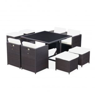 Mesa de jardim, resina trançada, castanho, cru, 8 lugares Foto Vasto 8 Mesa de jardim, resina trançada, castanho, cru, 8 lugares | Vasto