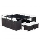 Vasto 10 Mesa de jardim, resina trançada, castanho, cru, 10 lugares | Vasto