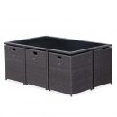 Vasto 10 Mesa de jardim, resina trançada, castanho, cru, 10 lugares | Vasto