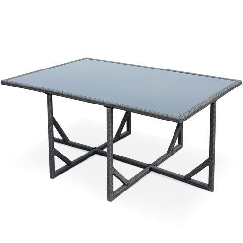 Vasto 10 Mesa de jardim, resina trançada, cinzento, 10 lugares | Vasto
