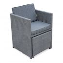 Vasto 10 Mesa de jardim, resina trançada, cinzento, 10 lugares | Vasto