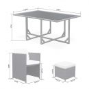 Vasto 10 Mesa de jardim, resina trançada, cinzento, 10 lugares | Vasto