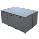 Vasto 10 Mesa de jardim, resina trançada, cinzento, 10 lugares | Vasto