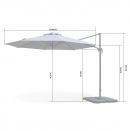 Biscarosse Chapéu-de-sol, excêntrico, redondo, bege, 350 cm | Biscarosse