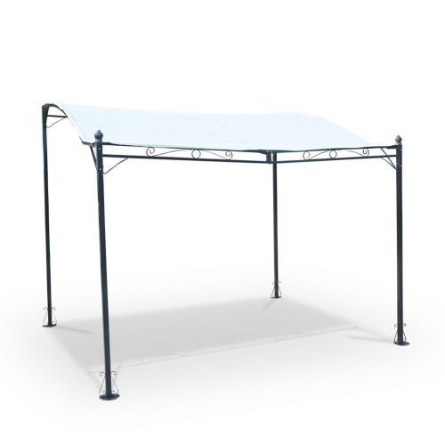 Toldo, pérgola de parede Lugdunum de 3x2,5 m Foto1 Lugdunum Pérgola antracite/branco, tratamento com epóxi, poliéster | Lugdunum