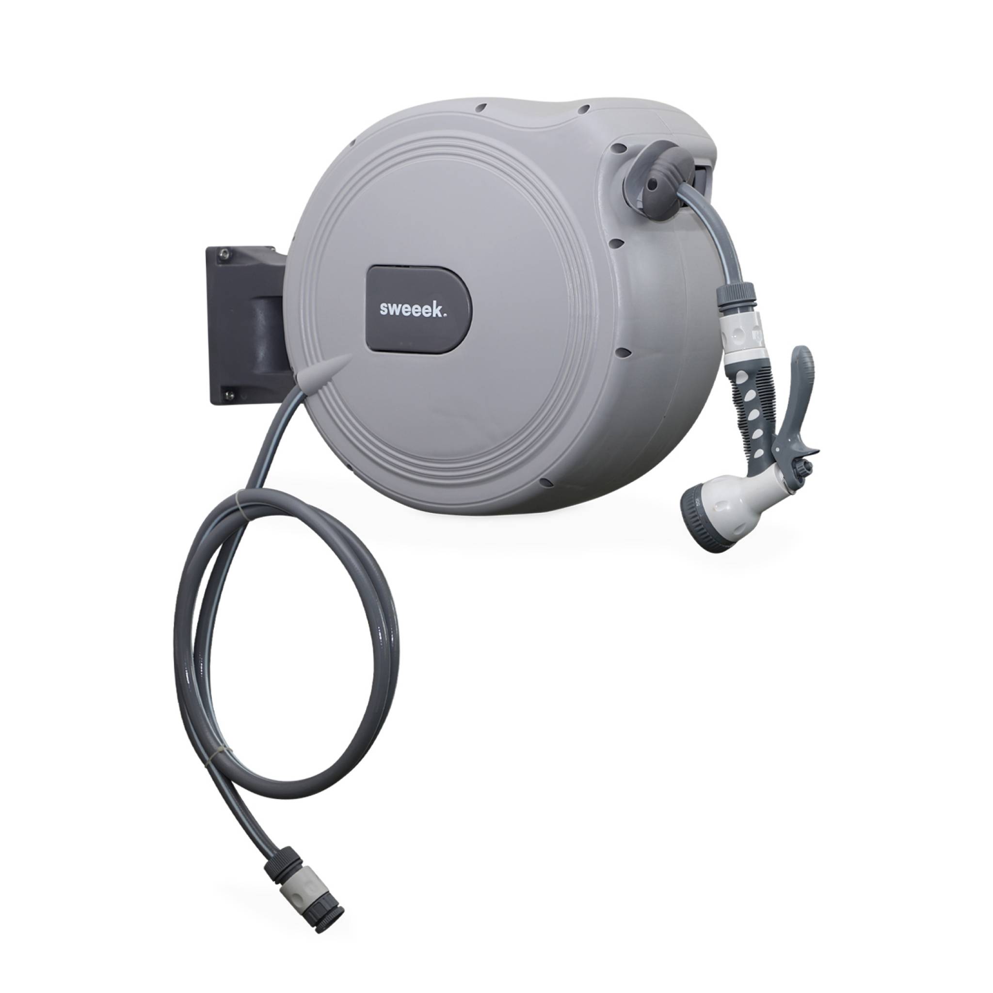 Avvolgitubo automatico a parete con tubo flessibile, 30m, grigio