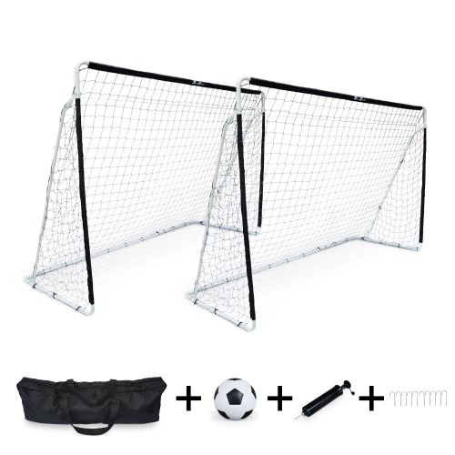 2 Cages De Football Eden Taille L En Acier 300 X 200 Cm Avec Ballon Pompe Sacs De Rangement Kits D Ancrage But De Foot