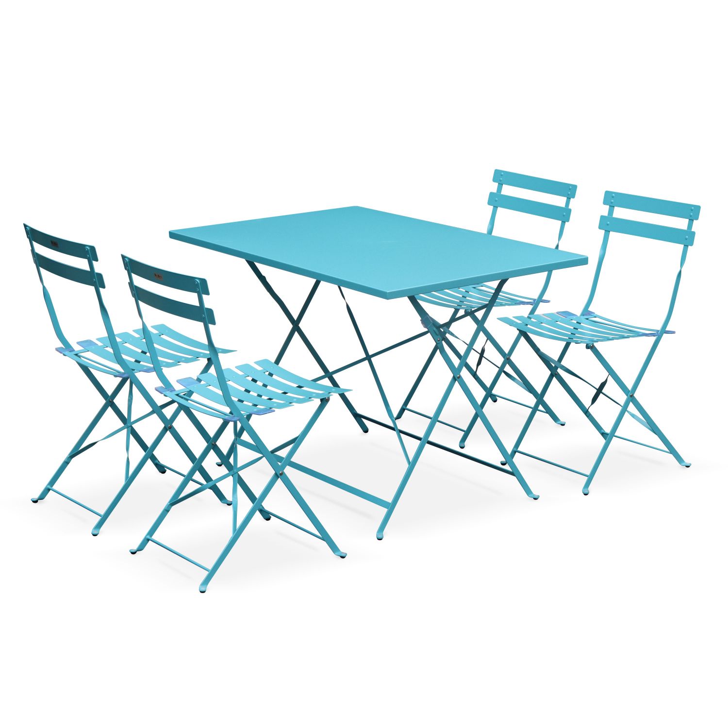 Emilia Bistro set van rechthoekige tafel en 4 inklapbare stoelen