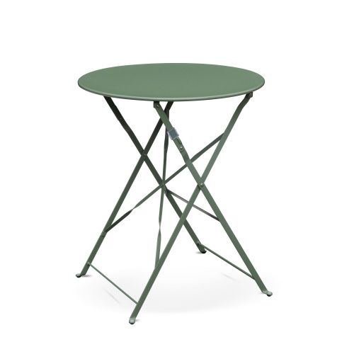 sage green metal bistro set