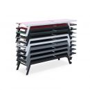 Elsa Conjunto de 2 redes ELSA em alumínio antracite e têxtil vermelho borgonha, redes multi-posições com rodas