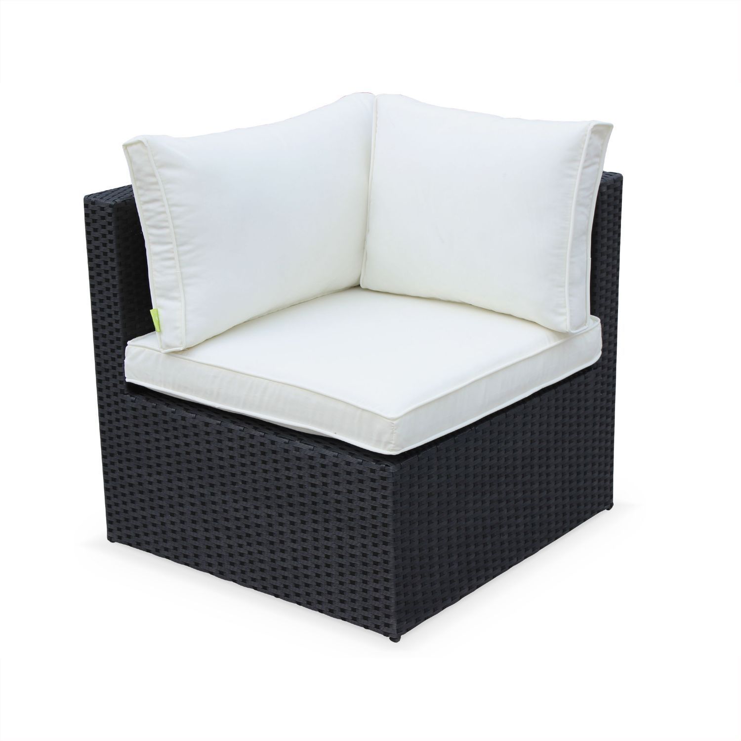 Siena 5 seater rattan garden sofa set, aluminium frame, black