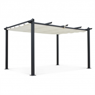 Condate 3x4m Condate: Aluminium pergola 3x4m with retractable canopy, off-white