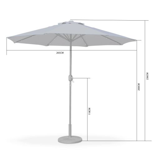 Hélios Chapéu-de-sol central, cinzento-claro, 270 cm | Helios