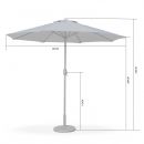 Hélios Chapéu-de-sol central, cinzento-claro, 270 cm | Helios