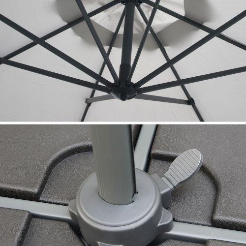 Biscarosse Chapéu-de-sol, excêntrico, redondo, cinzento-claro | Biscarosse