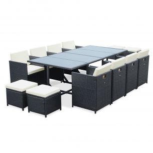 Cubo 12 Conjunto de Jardim, preto, cru, 12 lugares | Cubo 12 | Alice's Garden