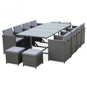 Cubo 12 Mesa de jardim, cinzento, 12 lugares | Cubo | Alice's Garden