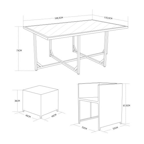 Mesa de jardim, de encaixar, resina trançada, preto, cinzento, 10 lugares Foto10 Vasto 10 Mesa de jardim, resina trançada, preto, cinzento, 10 lugares | Vasto