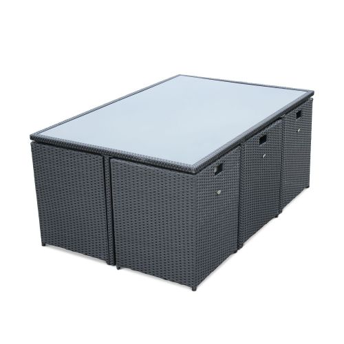 Mesa de jardim, de encaixar, resina trançada, preto, cinzento, 10 lugares Foto2 Vasto 10 Mesa de jardim, resina trançada, preto, cinzento, 10 lugares | Vasto