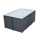 Vasto 10 Mesa de jardim, resina trançada, preto, cinzento, 10 lugares | Vasto