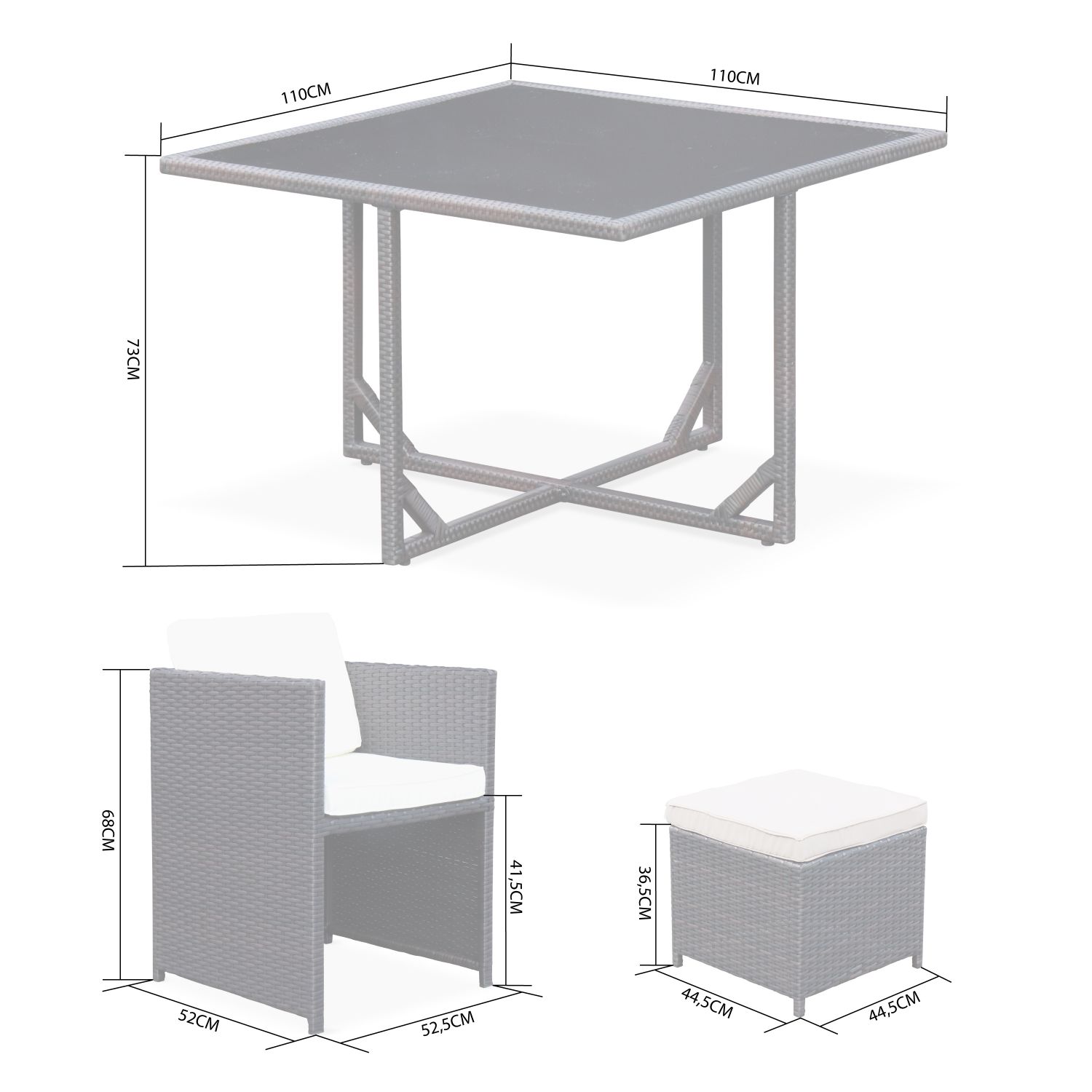 Salon De Jardin Vasto Noir Table En Resine Tressee 4 A 8 Places