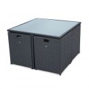 Vasto 8 Mesa de jardim, resina trançada, preto, cinzento, 8 lugares | Vasto