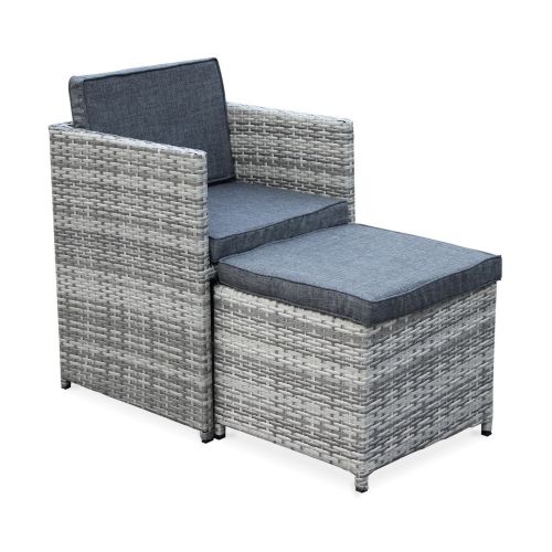 Vasto 10 Mesa de jardim, resina trançada, tons de cinzento, 10 lugares | Vasto