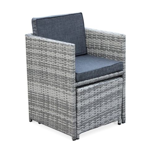 Vasto 10 Mesa de jardim, resina trançada, tons de cinzento, 10 lugares | Vasto