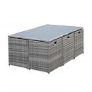 Vasto 10 Mesa de jardim, resina trançada, tons de cinzento, 10 lugares | Vasto