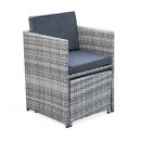 Vasto 10 Mesa de jardim, resina trançada, tons de cinzento, 10 lugares | Vasto