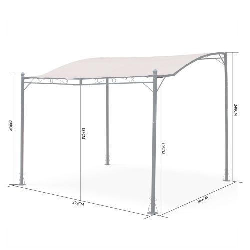 Lugdunum Pérgola antracite/castanho, tratamento com epóxi, poliéster | Lugdunum