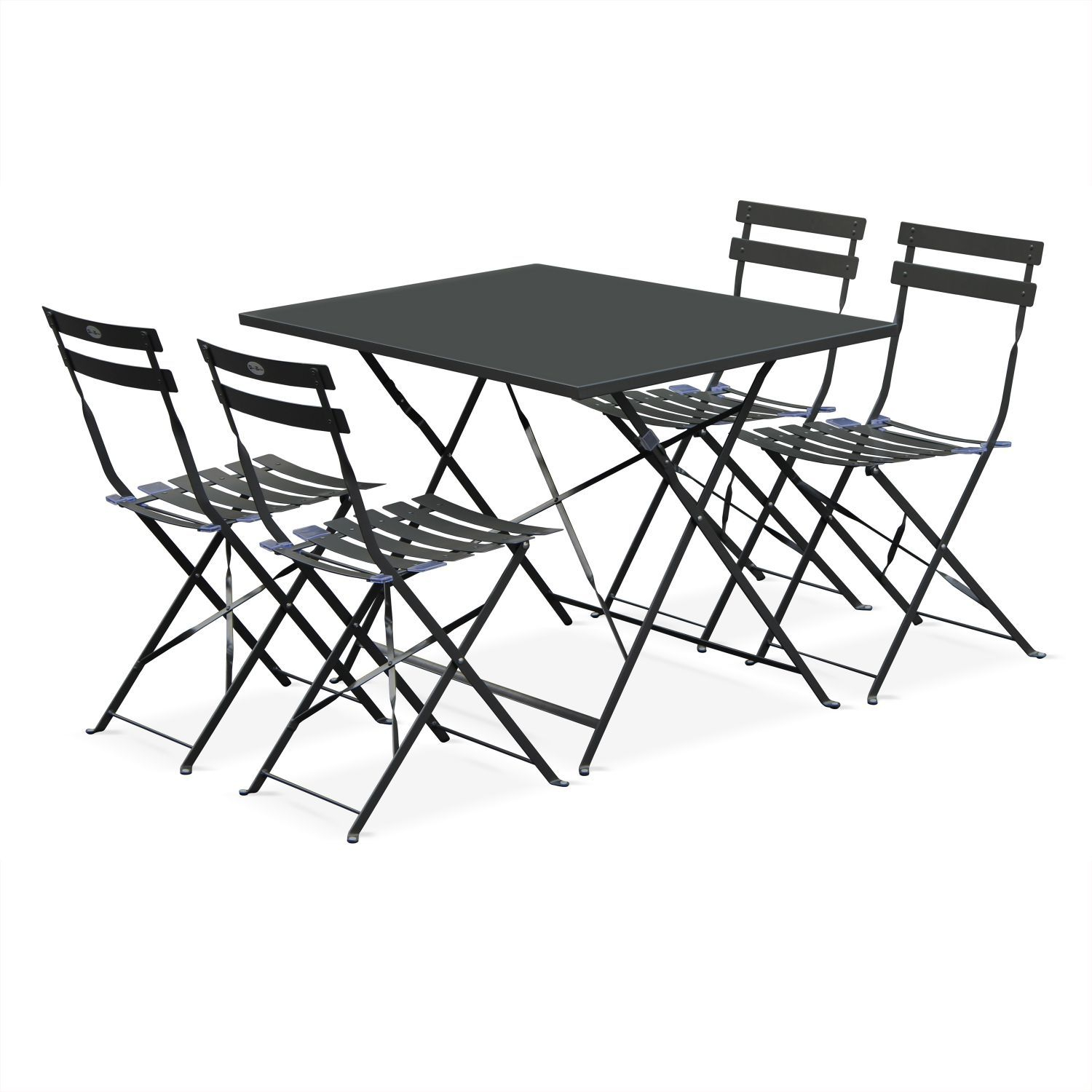 Emilia Bistro set van rechthoekige tafel en 4 inklapbare stoelen