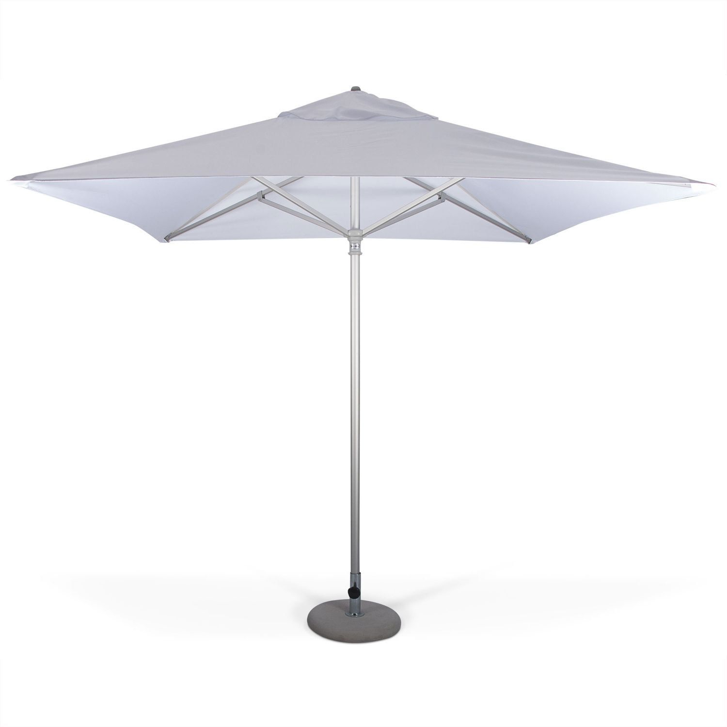 Sombrilla jardin, Parasol cuadrado, mástil central, Blanco, 250x250cm