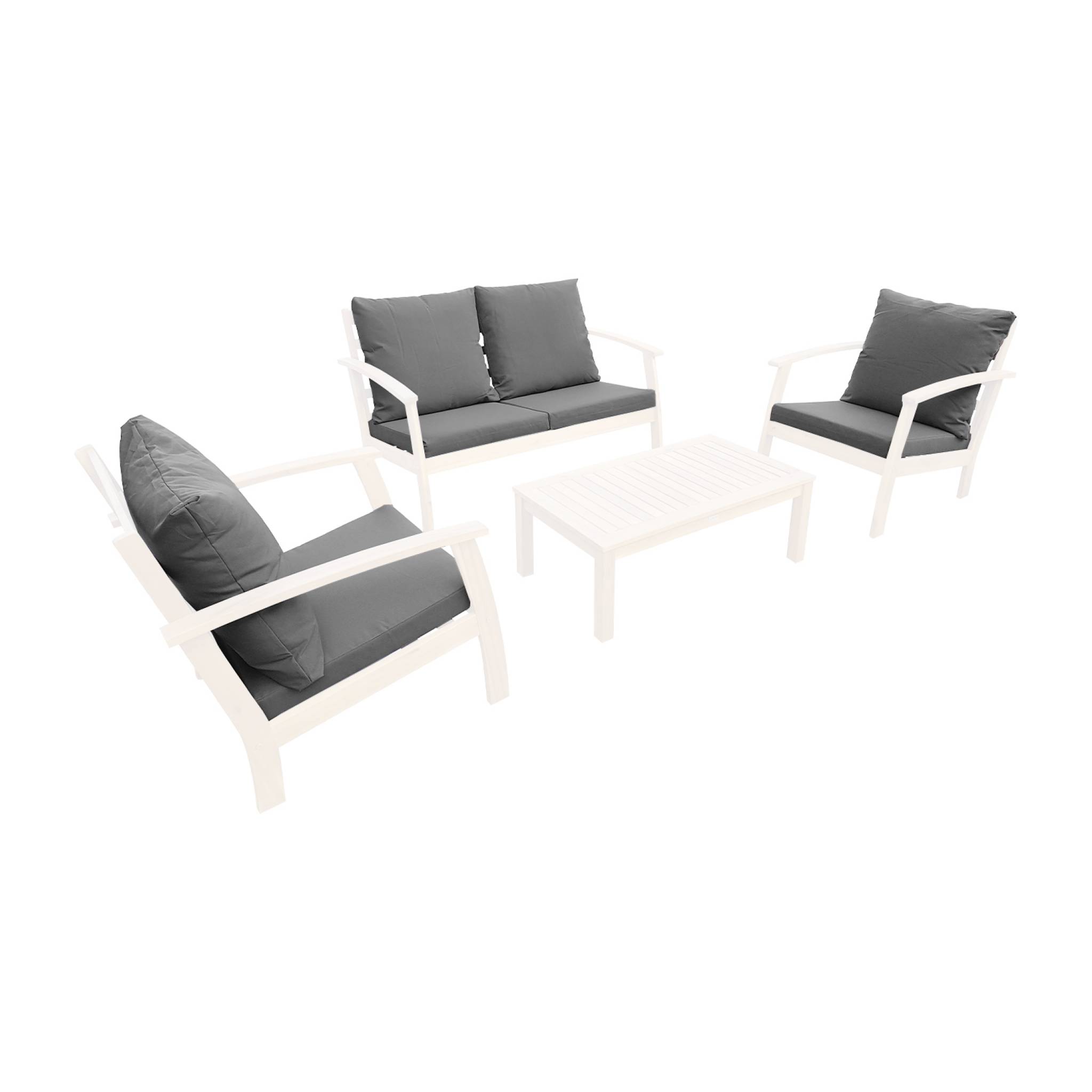 Set di copricuscini per salotto da giardino, grigio