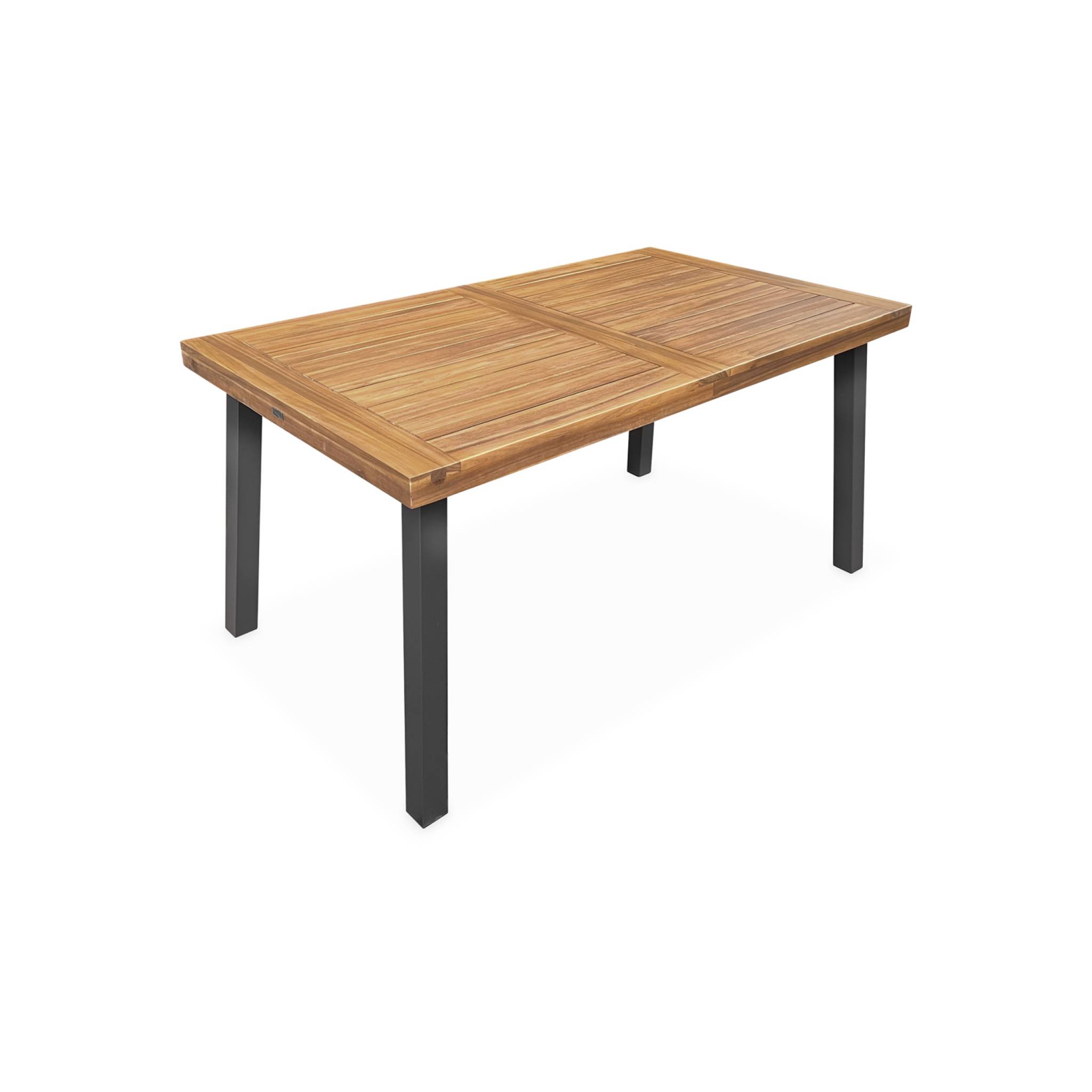 Image of Tavolo da 6 posti in legno e metallo per interni/esterni, legno