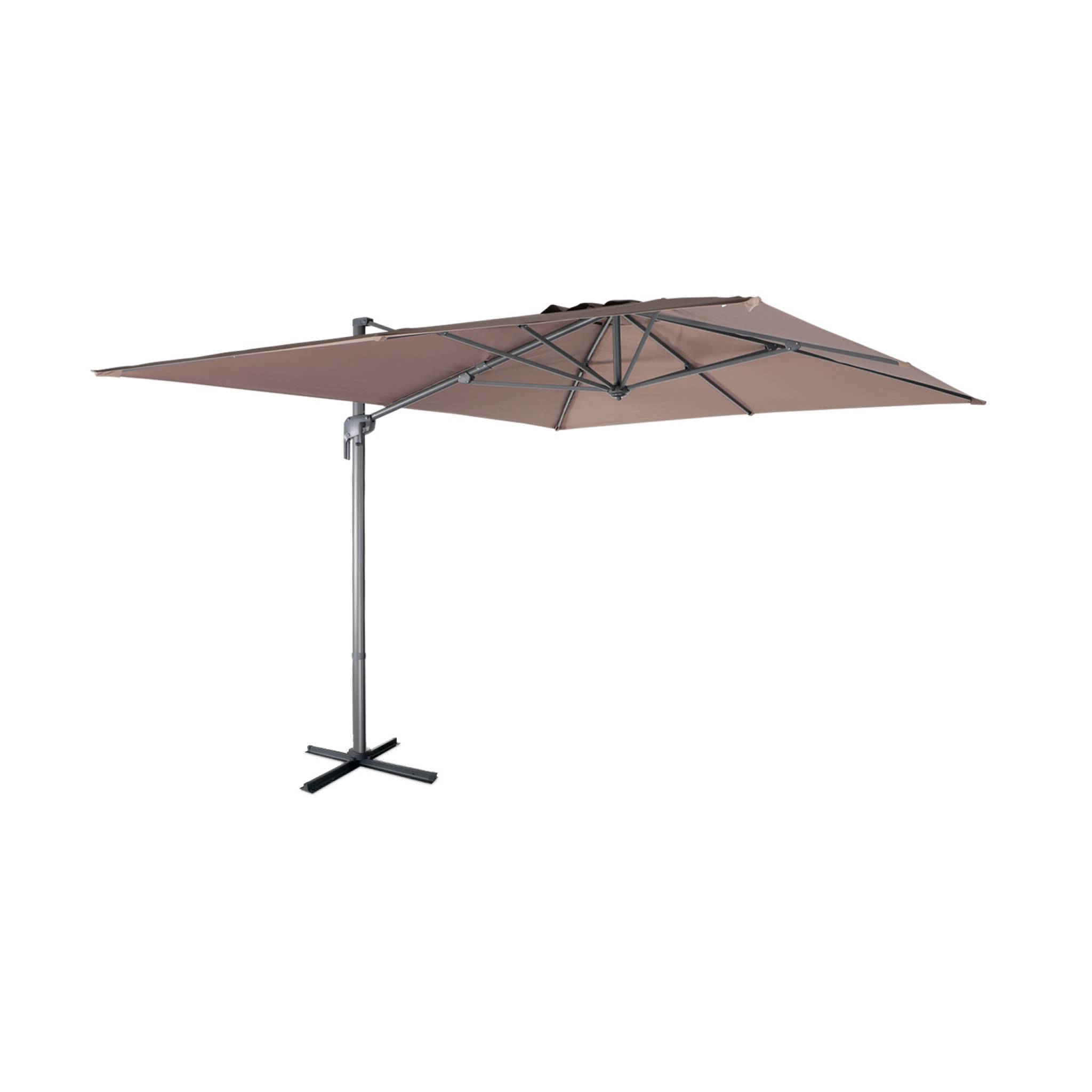 3x4m ombrellone rettangolare decentrato, beige