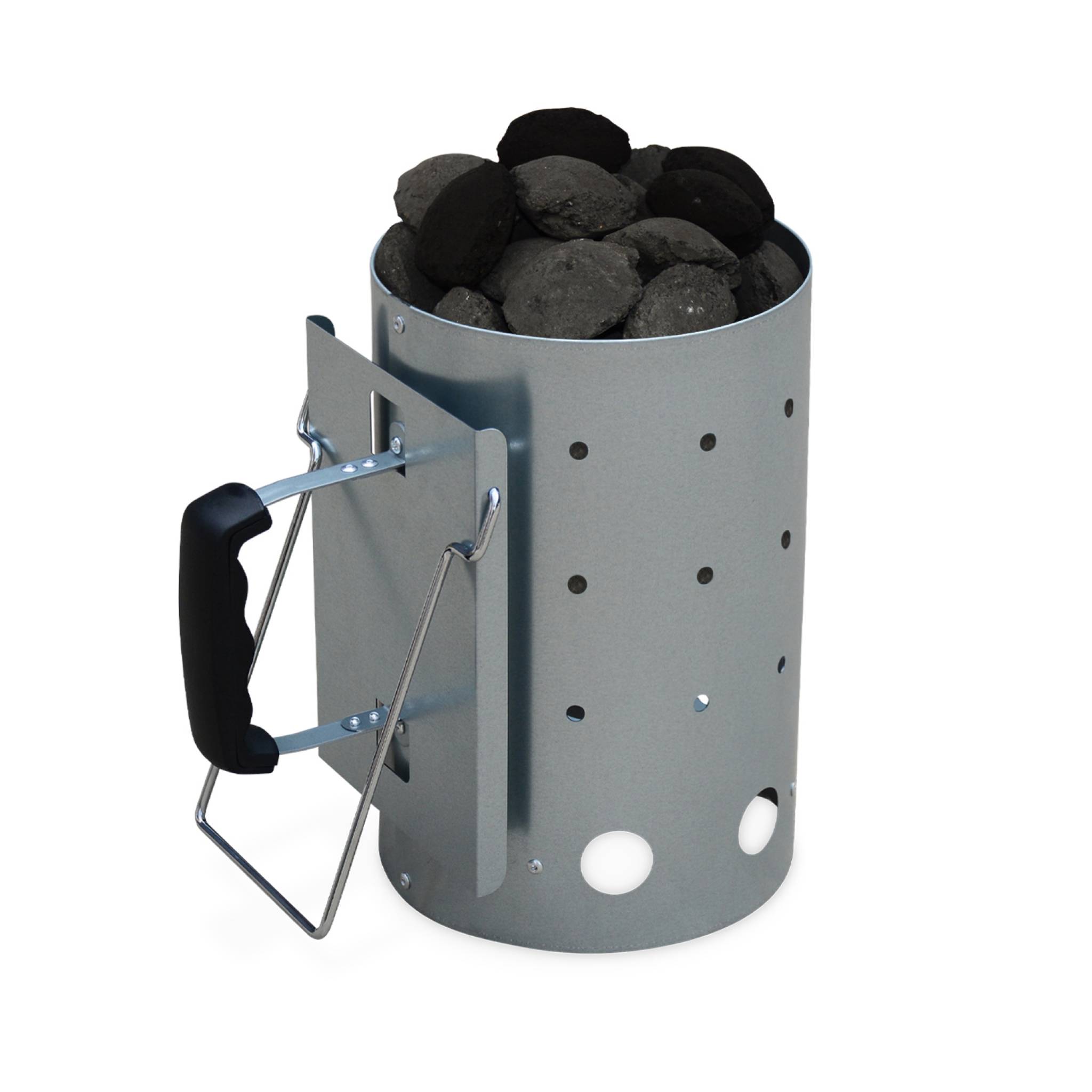 Camino di accensione xl per barbecue a carbonella, 30cm, grigio