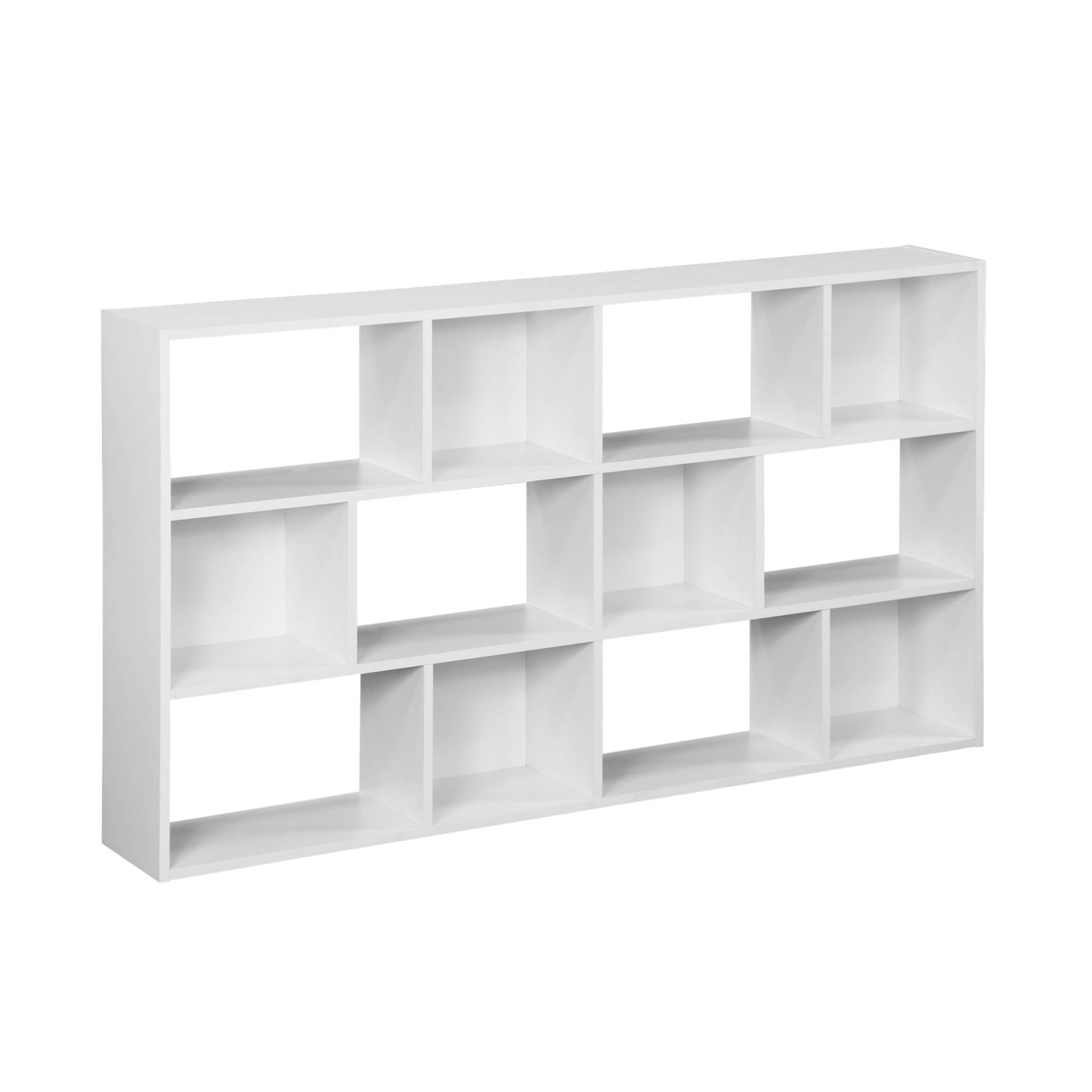 Scaffale con 3 ripiani e 12 scomparti, bianco