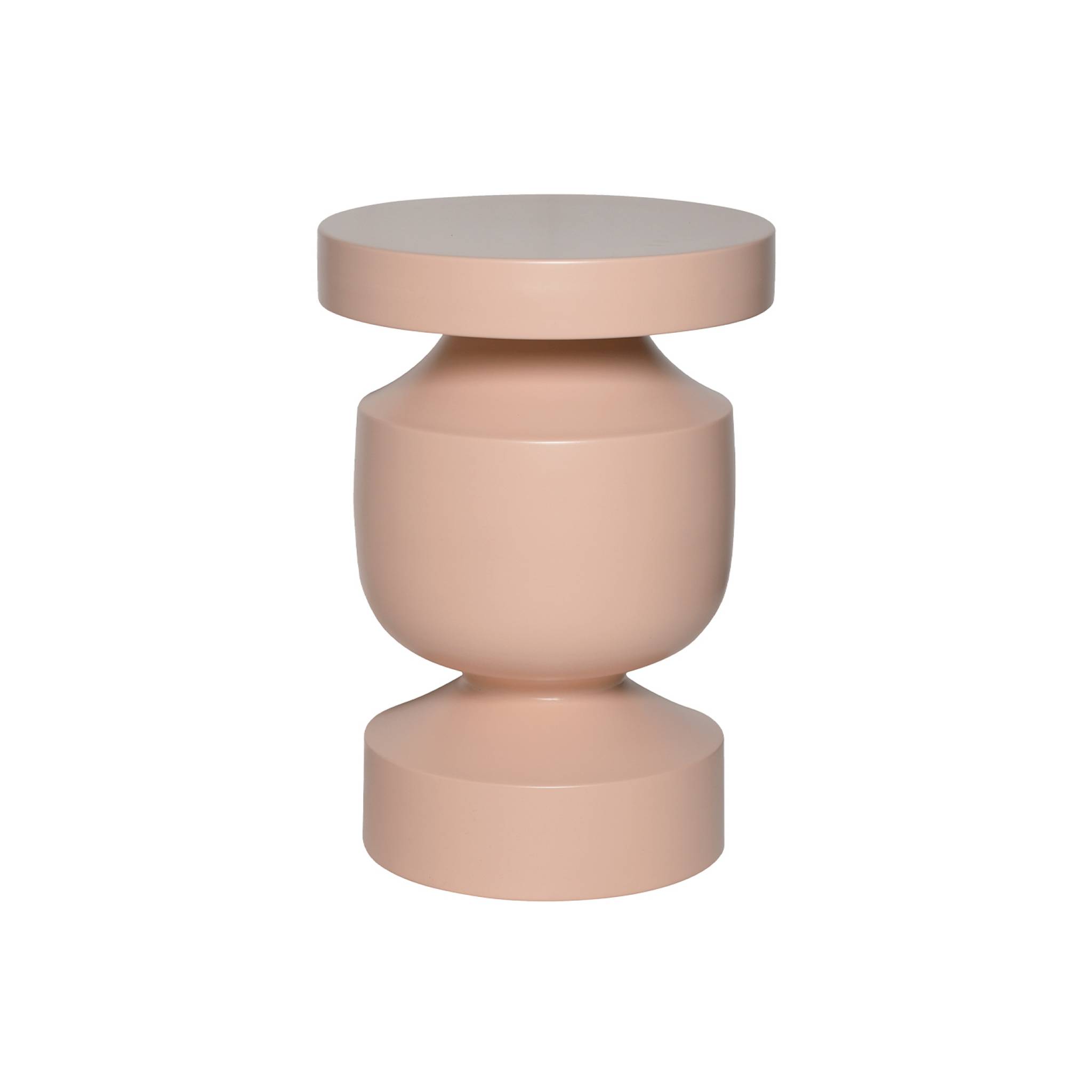 Tavolino, fine divano, comodino in metallo, rosa