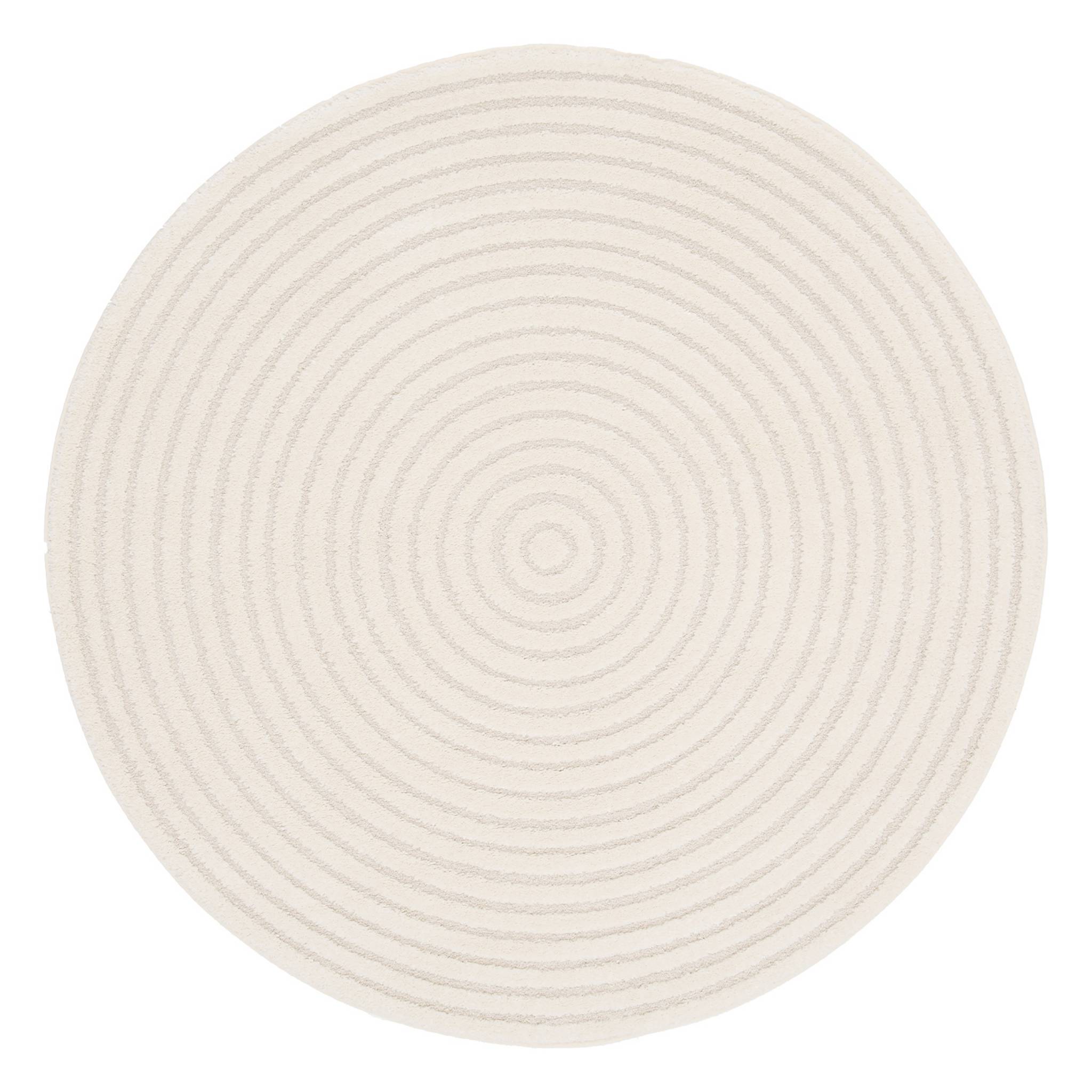 Tappeto per interni con cerchi in rilievo color crema, 160cm, crema