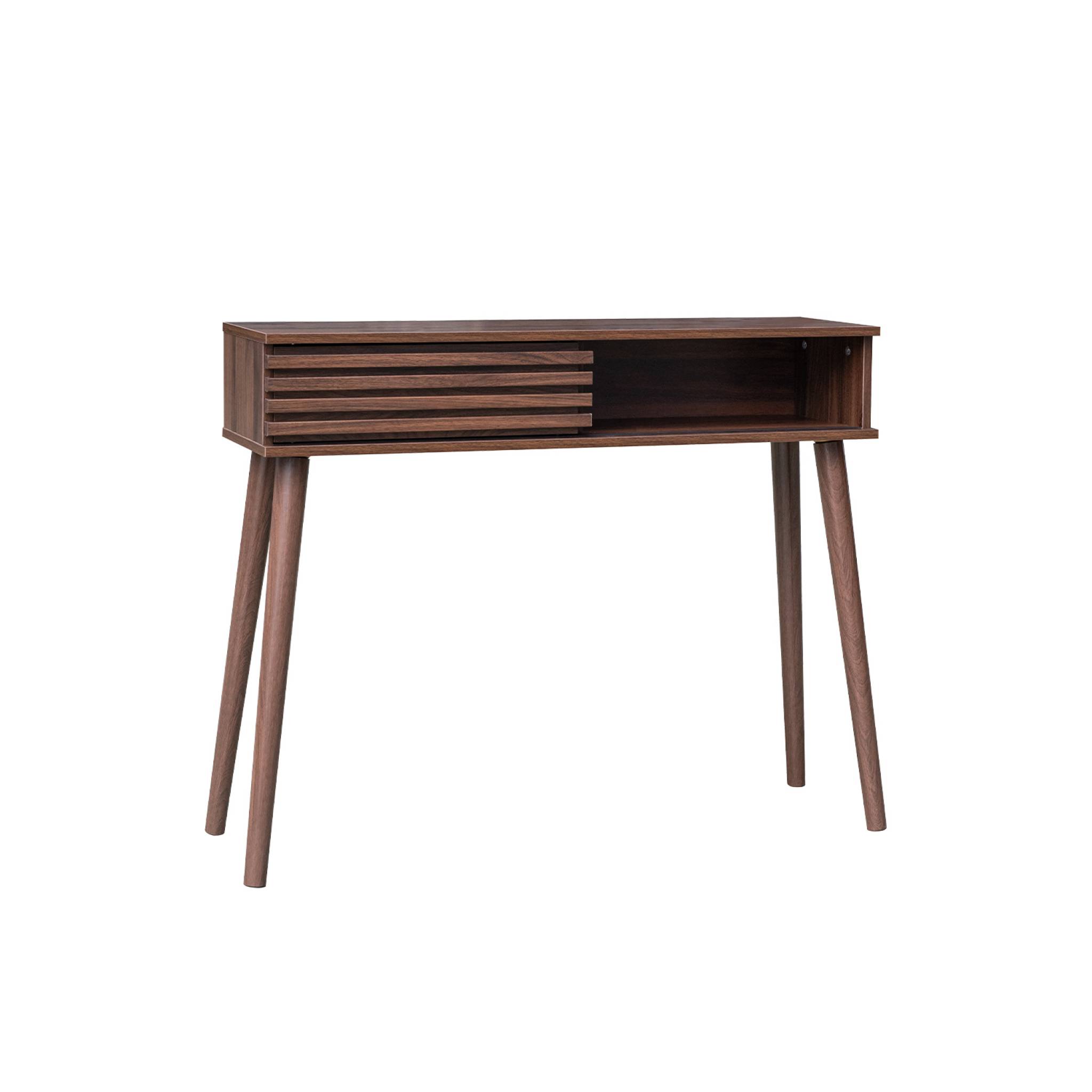 Image of Consolle con 2 cassetti effetto legno naturale, 100cm, marrone