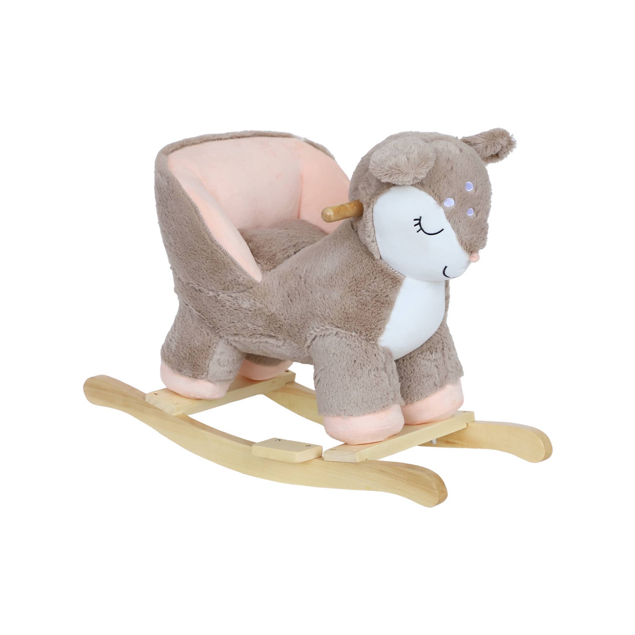 Cerbiatto a dondolo per bambini, beige