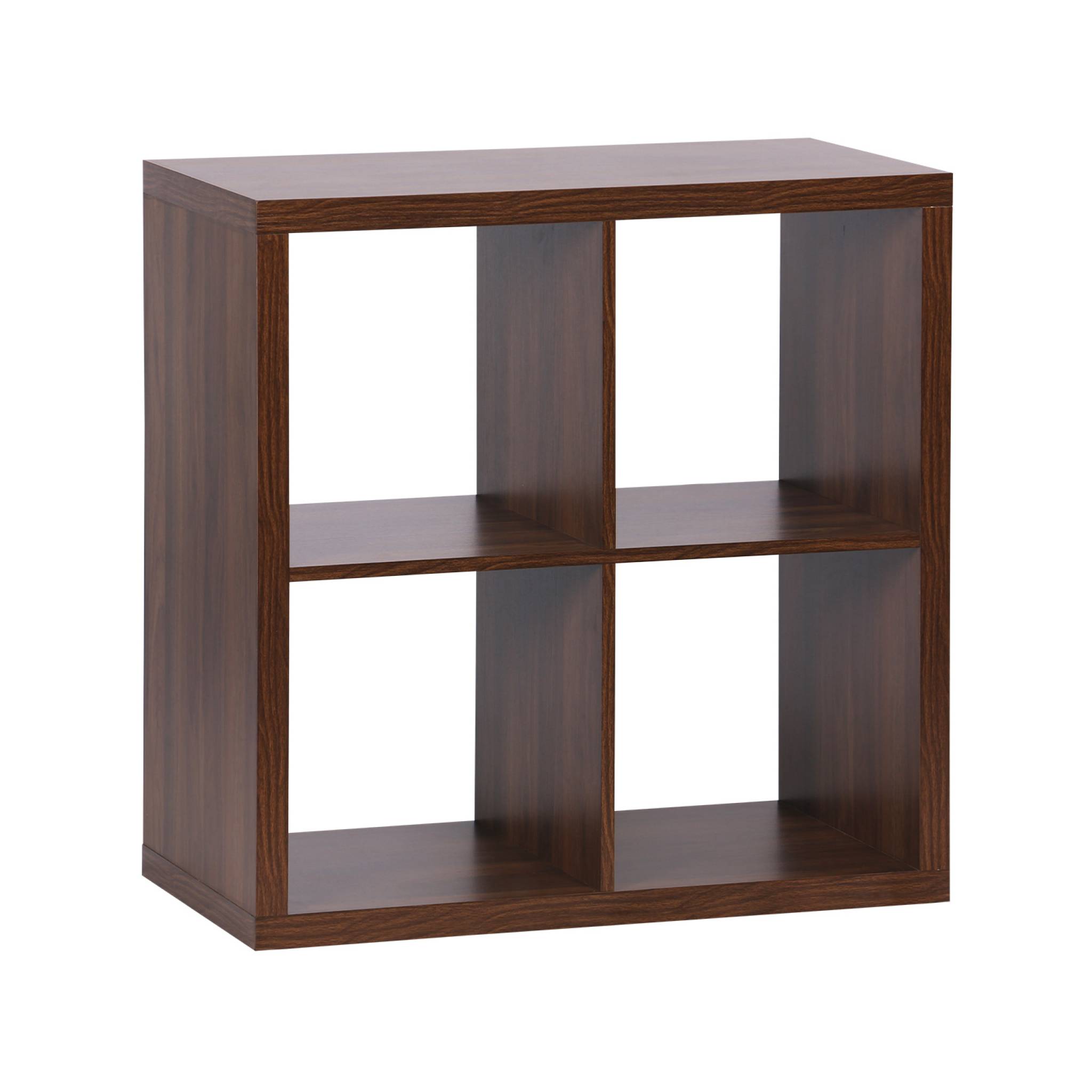 Libreria cubica a 4 scomparti, effetto noce i sweeek