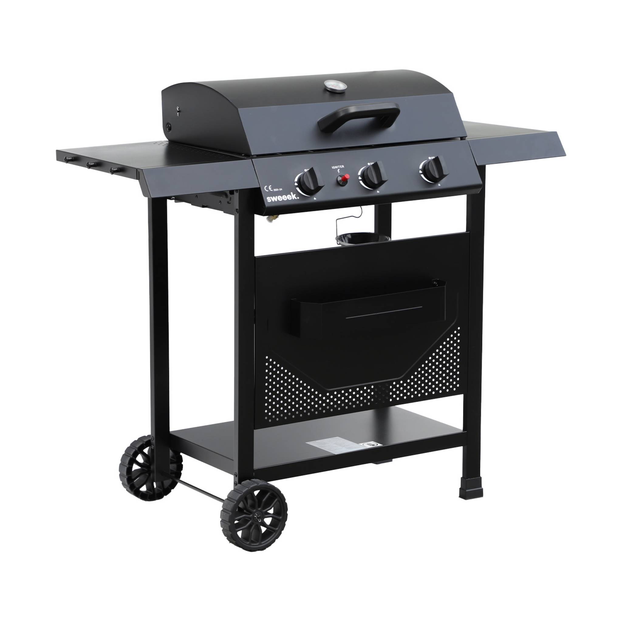Barbecue a gas 3 bruciatori, nero