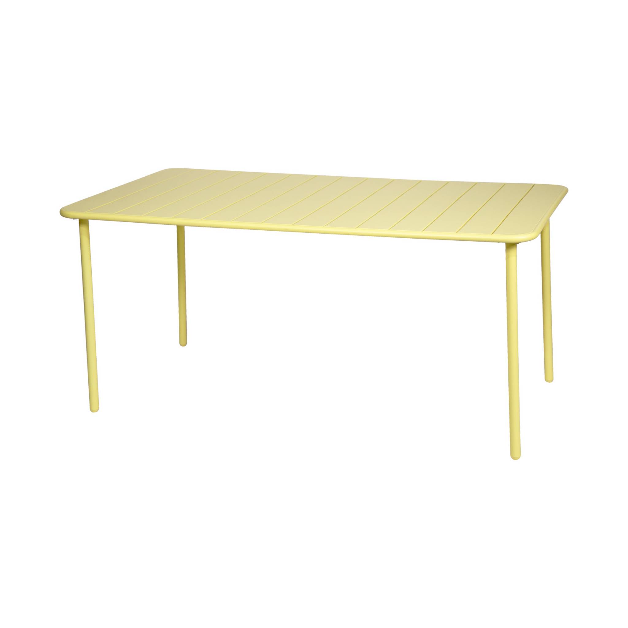 Image of Tavolo da giardino in metallo, 6-8 posti a sedere, giallo