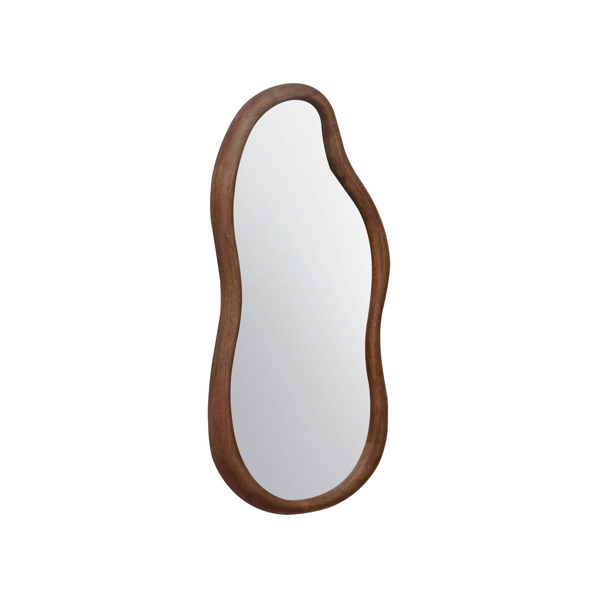 Specchio in legno di gomma, marrone