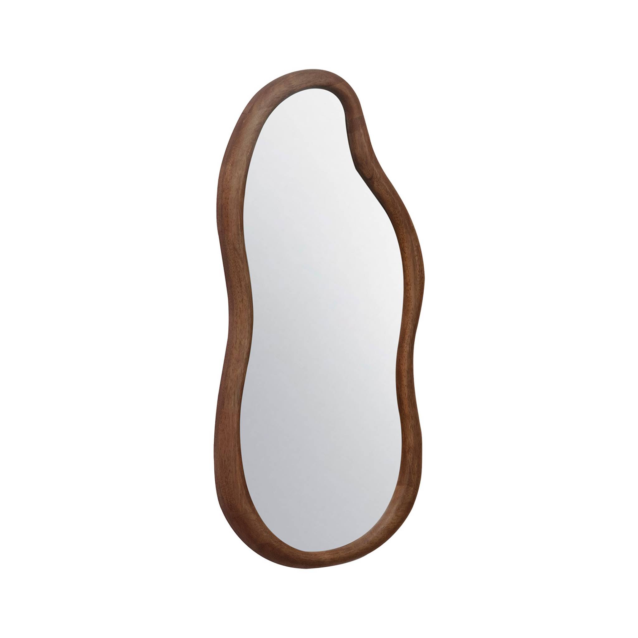 Specchio in legno di gomma, marrone