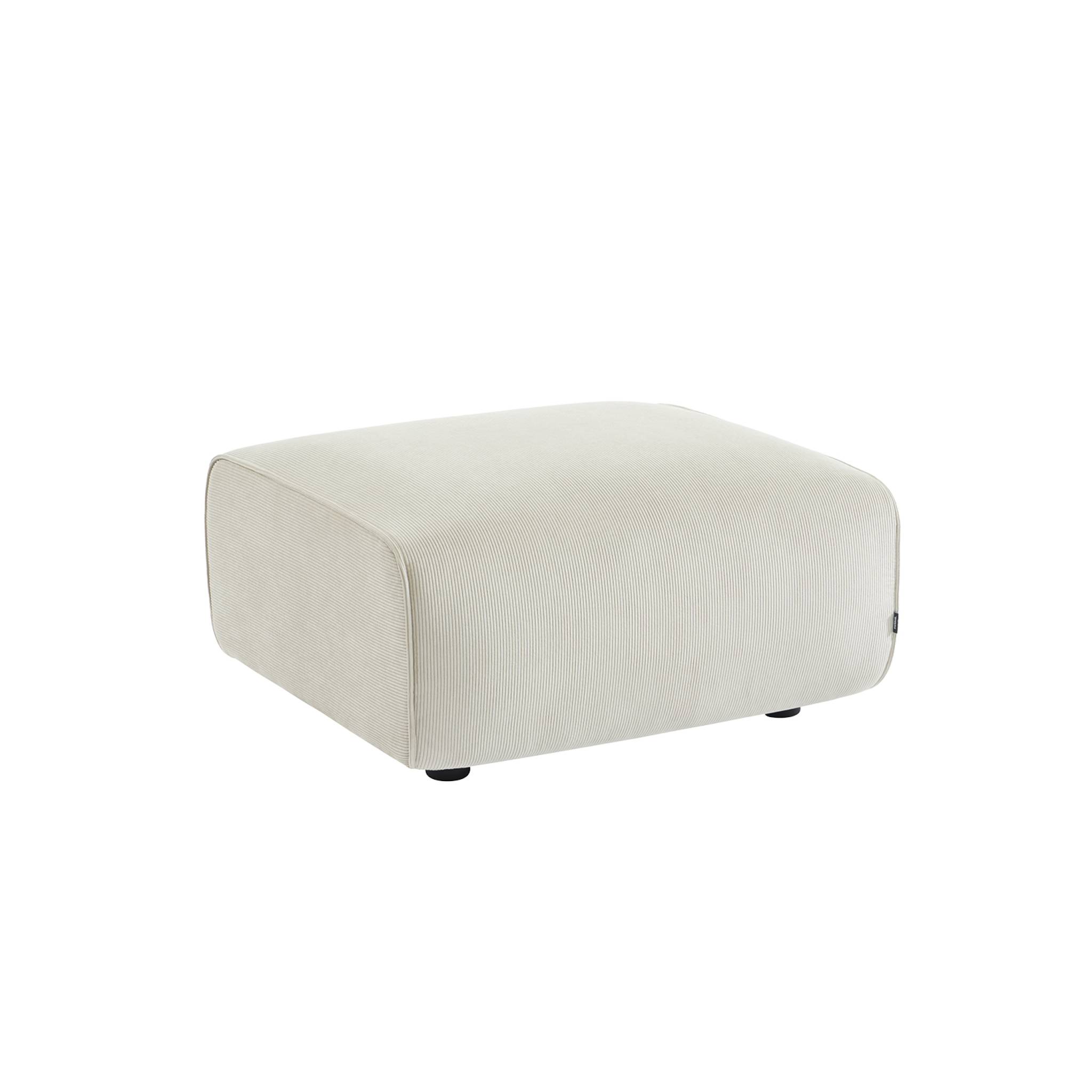 Pouf, poggiapiedi per divano wallas velluto a coste, 2 posti, crema